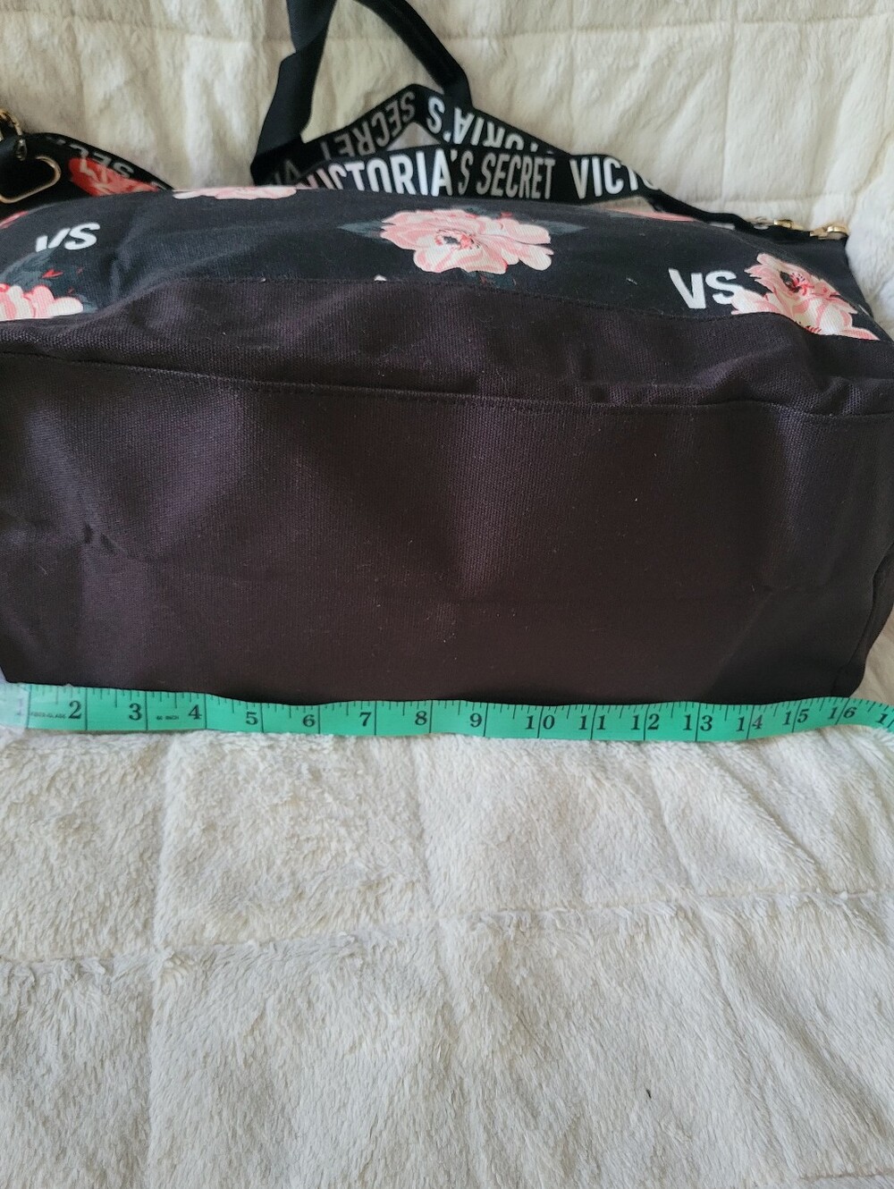 Victoria's Secret Black Tote with Pink Floral Print - Picture 7 of 10